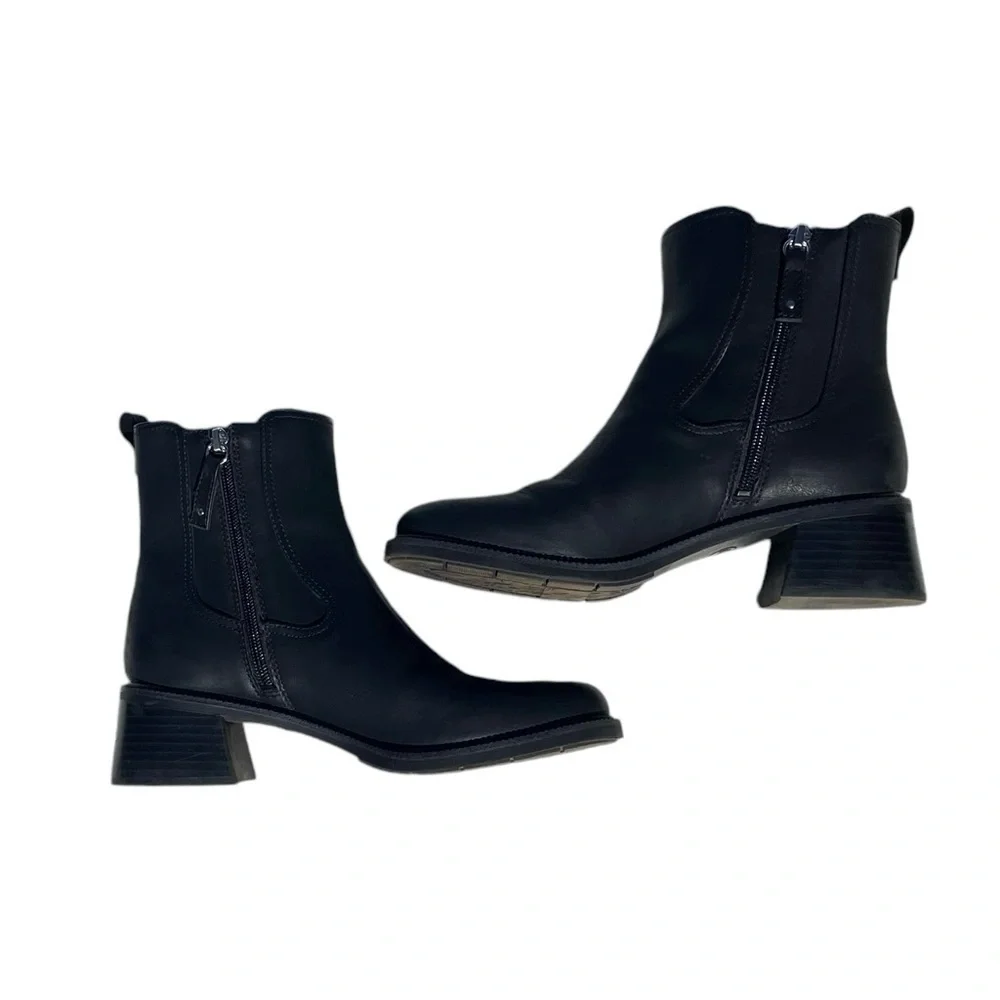 Dr Scholl’s Redux midi calf booties block heel boots black womens 7.5